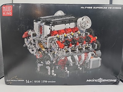Mould King 10130 F488 Supercar V8 Engine READ