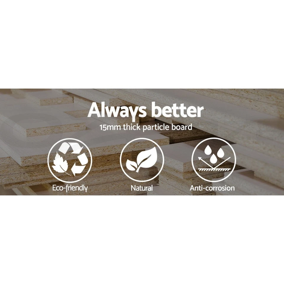 Artiss Coffee Table Storage Tables 2 Drawers Shelf Scandinavian Wooden White - image 4 of 4