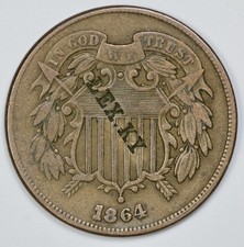1864 2c Lexington, KY Counterstamp Two Cent