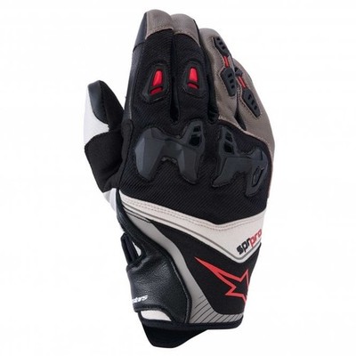 Alpinestars SP-R PRO Motorrad kurze Sport Lederhandschuhe - Walnuss/Kunststoff/Schwarz