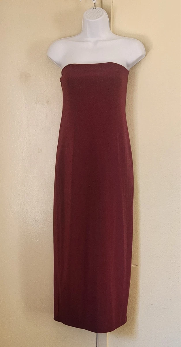 women's plus size formal dresses cheap La Femme Women's Ruffle Strapless Dress in Mauve main image 1