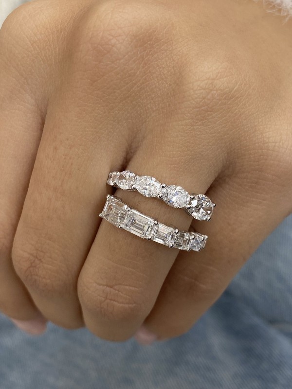 3.5ct TCW Ring White Gold 14K Lab-Grown Diamond F/VS GGL
