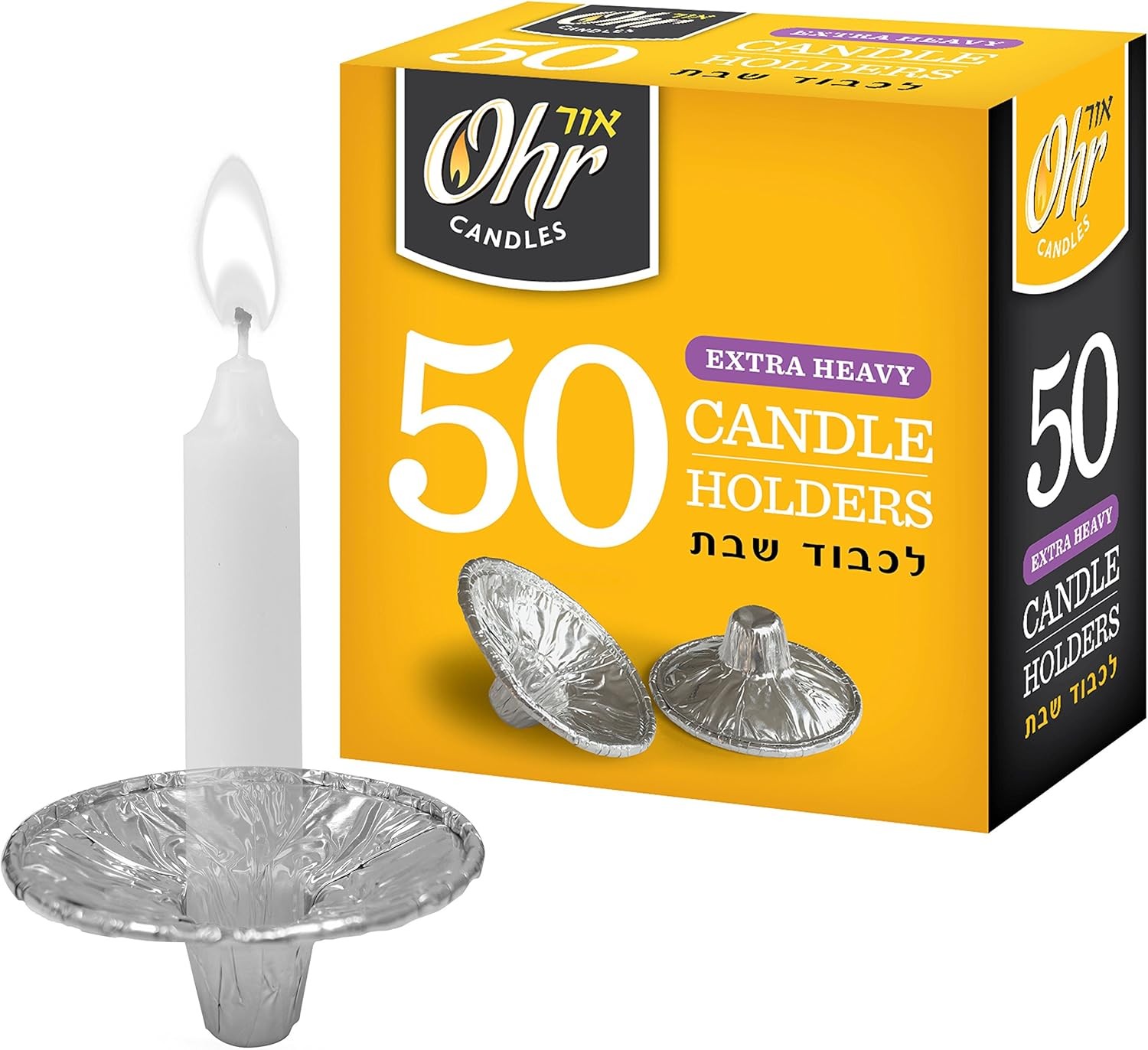 OHR Extra Heavy Disposable Aluminium Foil Candle Holder, Drip Cup Bobeches - 50