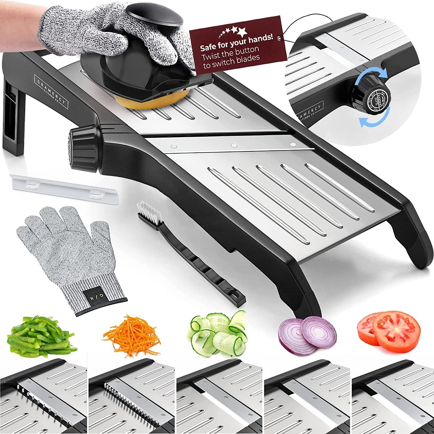 Gramercy Mandoline Food Slicer, Vegetable Cutter, Potato Slicer, Mandolin for...