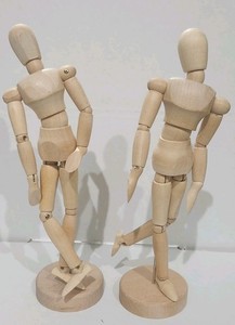 Wooden Movable Limbs Person Man Wood Figurine 8” Tall miniature mannequin