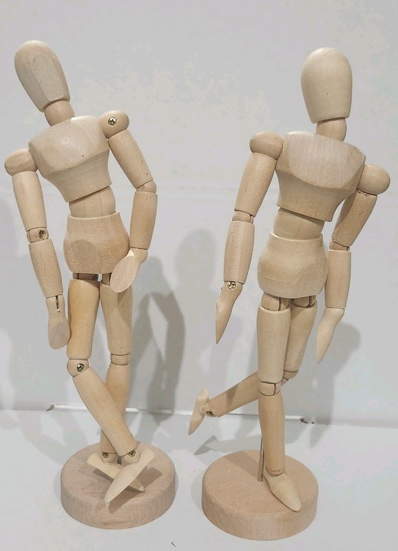 Wooden Movable Limbs Person Man Wood Figurine 8” Tall miniature mannequin