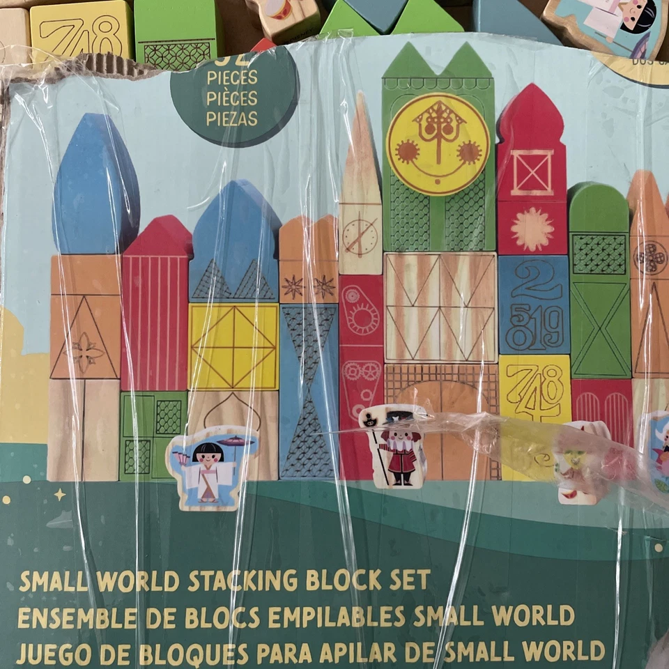 Disney Small World Wooden Stacking Block Set 32 Pc Multi-colors Ages 2 + Etched - Image 4 of 4