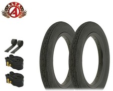 ALTA BICYCLE 12" 1/2" x 2 1/4" BLACK SLICK II SMOOTH TIRE W/90 DEGREE TUBES, 6pc