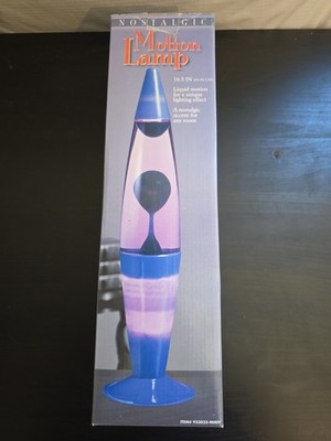 Vintage Lava Lamp White Base Blue Wax Blue Top 16.5''