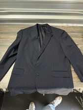 Brooks Brothers 1813 Madison 46L men suit set dark blue stripe