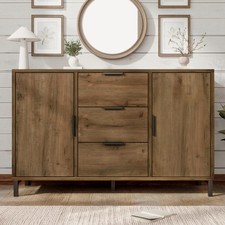 Sideboard, Chest of Drawers Cabinet with 2 doors and 3 Drawers, Adjustable Shelf