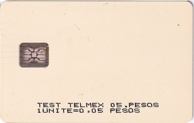 RAR - MEXICO - CHIP TEST- SCHLUMBERGER - WHITE CARD 5 PESOS  - MV MEX-T-5 - MINT
