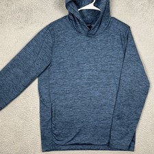 Abercrombie Fitch Hoodie Mens Medium Air Knit Blue Heathered Performance Stretch