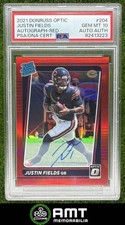Justin Fields PSA 10 2021 Panini Donruss Optic 50/75 Rated Rookie Auto Red 3223