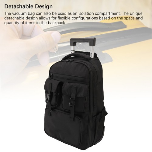 Rolling Duffle Bag With Wheels Water Proof Detachable Travel Vacuum Backpack - Picture 2 of 12