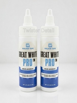 2-Pack Walker Tape Great White Pro Adhesive 1.4 oz - Lace Front Toupee Glue