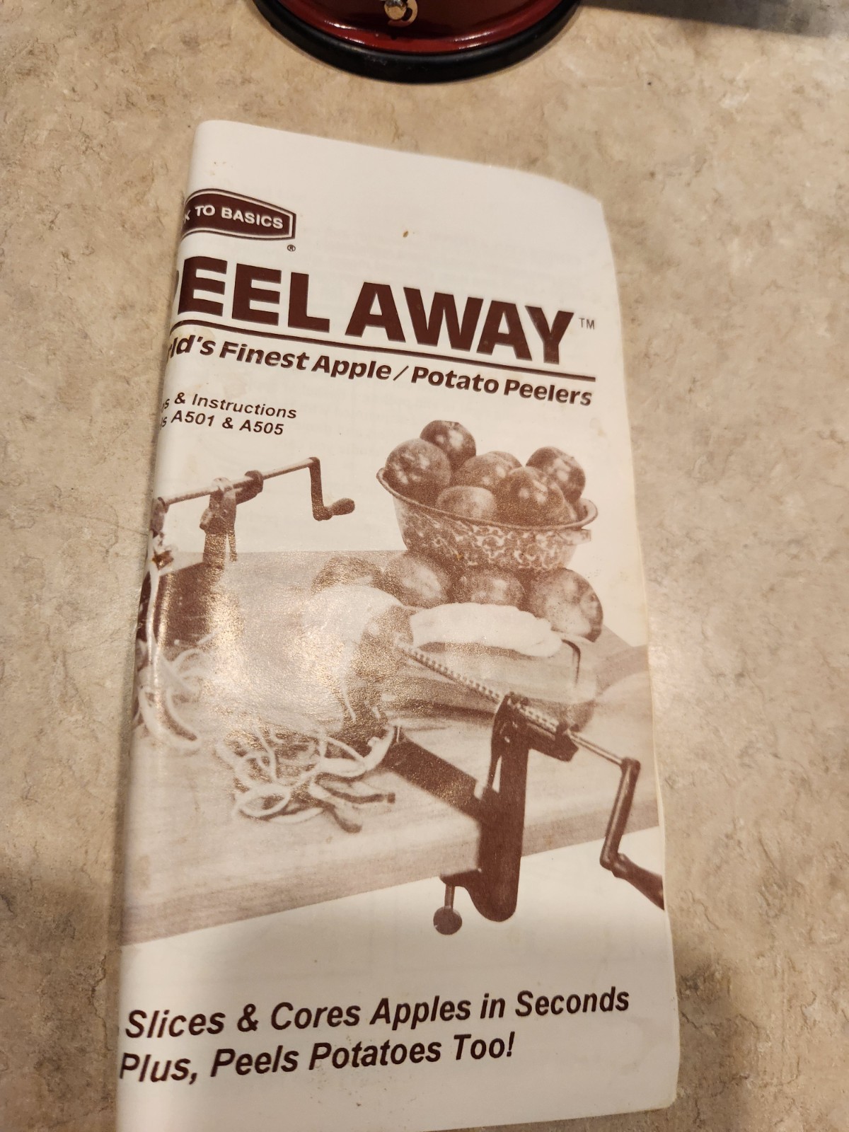 Apple Peeler Corer Potato Peeler, Back To Basics Cast Iron Red Enamel