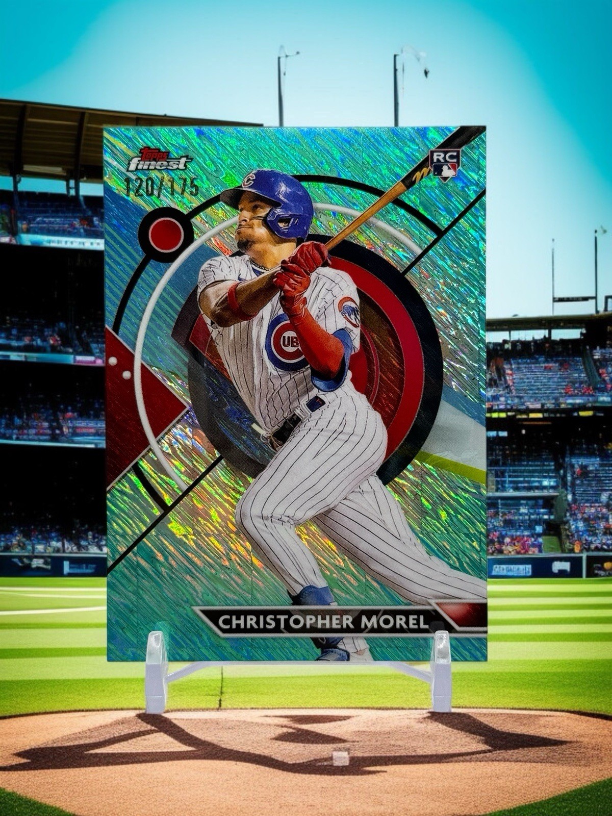 2023 Topps Finest - Christopher Morel #46 Aqua Shimmer Refractor /175 (RC)