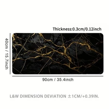 40*90cm 1pc Marble Veins Rubber Mouse Pad, XL Large Gaming Accessories, Non Slip