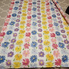 Vintage Y2K Flower Power Shower Curtain Pastel Floral Mod Retro Groovy 70"X72"