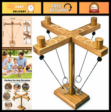 Wooden Hook and Ring Toss Game for Indoor Outdoor Party Play