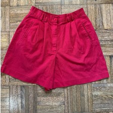 1970s vintage red high waisted cotton shorts