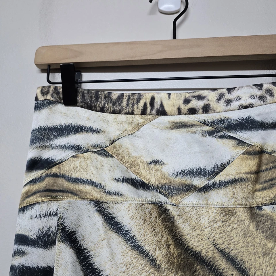 Falda midi italiana vintage con estampado de tigre JUST CAVALLI Y2K estampado animal Foto 2 de 4