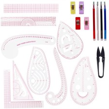 Acrylic Sewing Ruler Set  French Curve Pattern Rulers Kit for Tailors Designer...