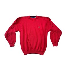 Tommy HIlfiger 100 Cotton Men's Sweater, size Large, Bright Red; Crewneck