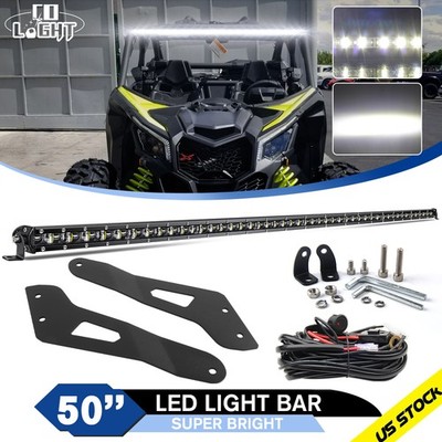 For Can-am Maverick X3 DS RS MAX Slim 50'' LED Light Bar Upper Roof Brackets Wire