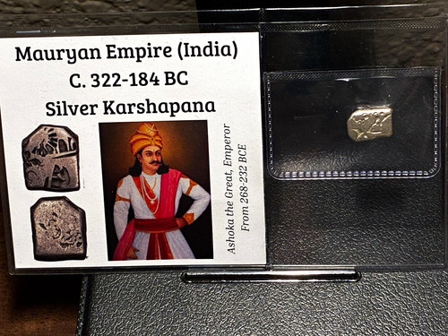Mauryan Empire India Silver Karshapana Ancient Coin c. 322-184 BC