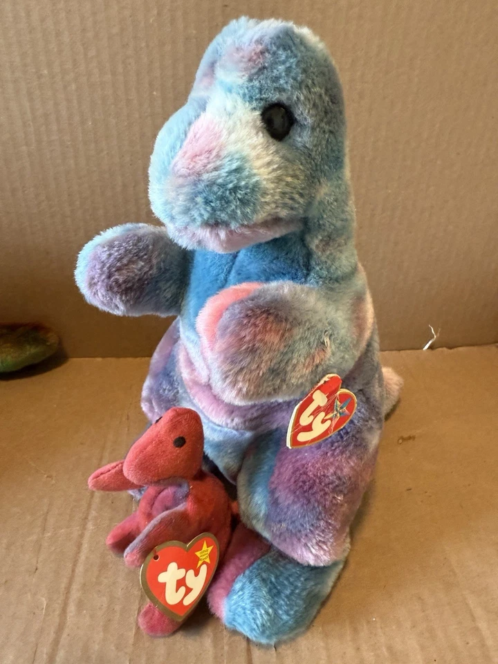 TY Dinosaur Buddy Set (3)- Bronty, Steg, & Rex - 1999-2000 Plus Matching Teenies - Image 3 of 4