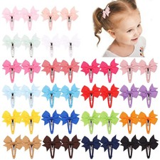 40PCS Snap Baby Hair Bows Clips for Girls Grosgrain Ribbon Fully Wapped 2 Inc...