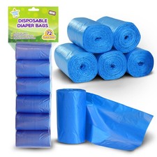 Mighty Clean Baby Disposable Diaper Bag Refill Rolls - Waste Sacks with Light