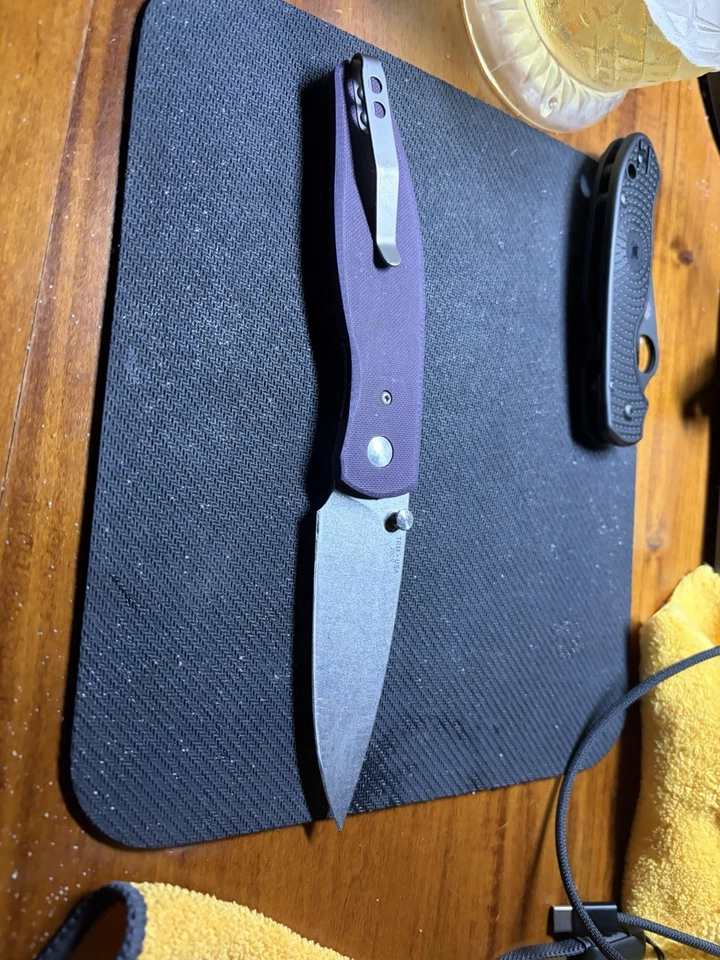 TRM Atom - Básculas Purple Wing G10 - CPM 20CV - Three Rivers Fabricación EE. UU. Foto 4 de 4