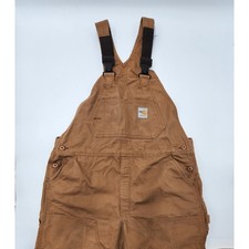 Carhartt Vtg Overalls Brown FRR35 BRN 40X30 Duck Bib Double Knee Carpenter 2007