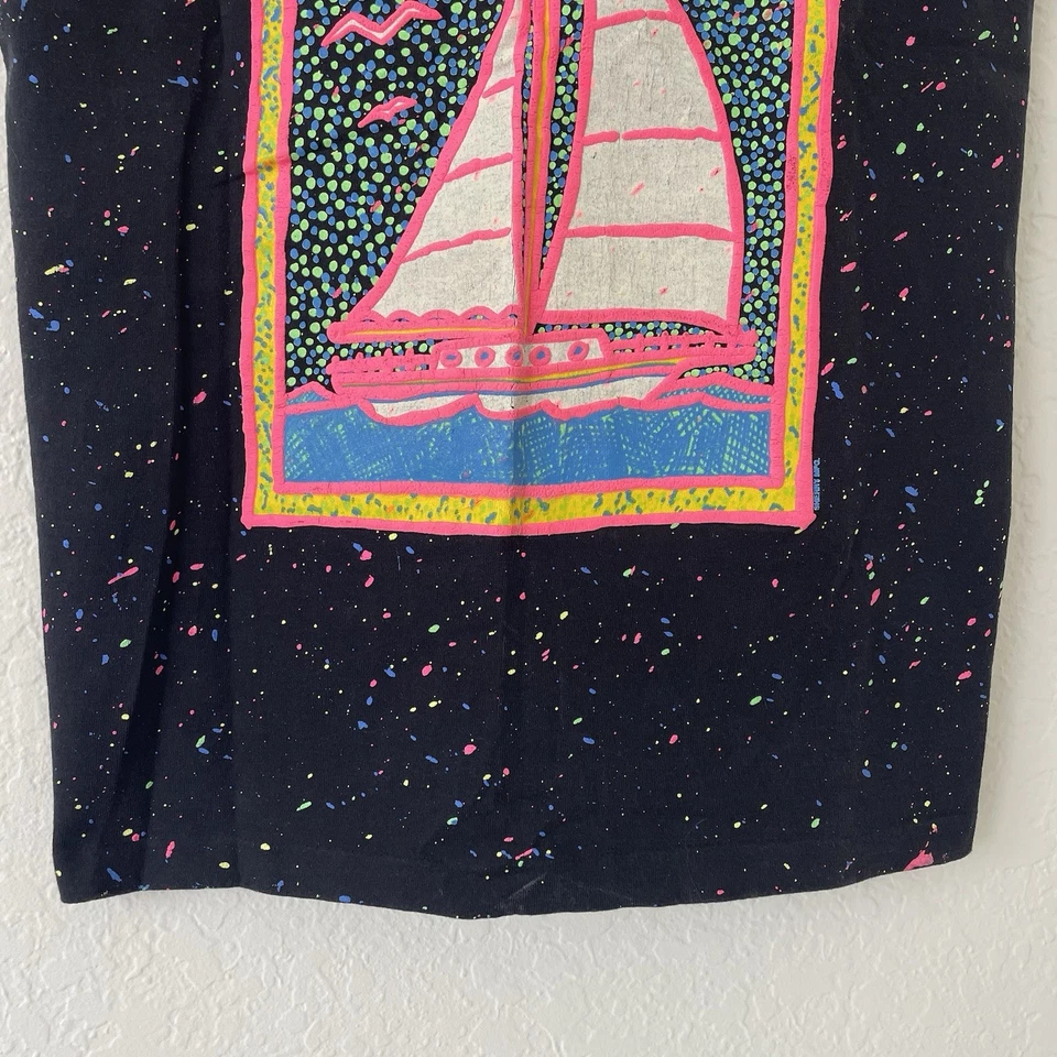 Sherrys Best De Colección Camiseta Sin Mangas L Ocean City Neón Años 80 90 Retro Velero Playa Fiesta Foto 4 de 4