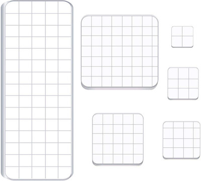6 Pieces Acrylic Stamp Block Clear Stamping Tools Set with Grid Lines for Scrapb