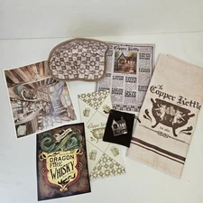 Wizarding Trunk Copper Kettle Boars Head Lot of Items : Pin, Menu, Towel, Etc