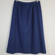 Vintage Pendleton Pure Virgin Wool Aline Skirt size 10 Blue Office Classic USA