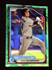2024 Bowman Chrome GREEN LUNAR REFRACTOR Kemp Alderman, item 1