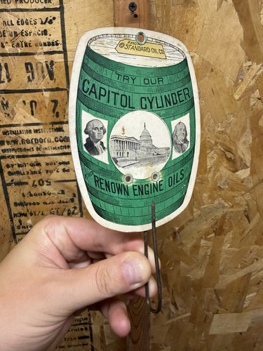 Vintage Standard Oil Capitol Cylinder Engine Oil Receipt Hook President Rare Gas