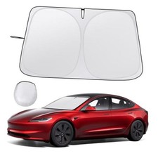 Car Windshield Sunshade for Tesla Model 3  Y UV Protection, Fits 2016 Silver