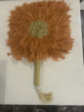 African Wedding Bridesmaids Feather Hand Fan. Nigerian Wedding Feather Fan