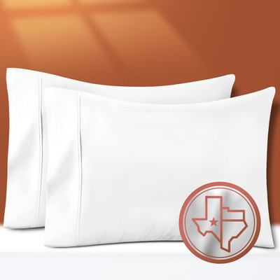 100% Egyptian Cotton Pillow Cases Set of 2, Texan Talkin' Collection 600 Series