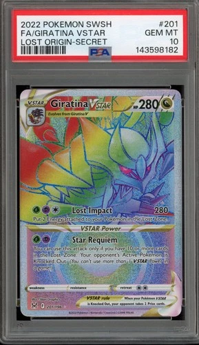 Pokemon Giratina VSTAR Lost Origin Secret Rare #201 PSA 10 Gem Mint