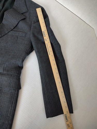 Mens Vintage 70s 3 Piece Suit 40R Pants 33x30.5 Dark Gray Pinstripe Barrister - Picture 23 of 24