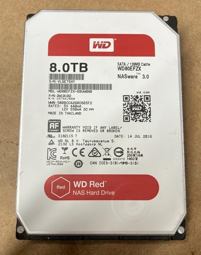 Western Digital Red WD80EFZX (5400RPM, 3.5") 8TB NAS Hard Drive - VLGE7SHY