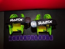 Razor Jetts DLX GREEN Heel Wheels Shoe Skates w/Light Up Wheels Adjustable Strap