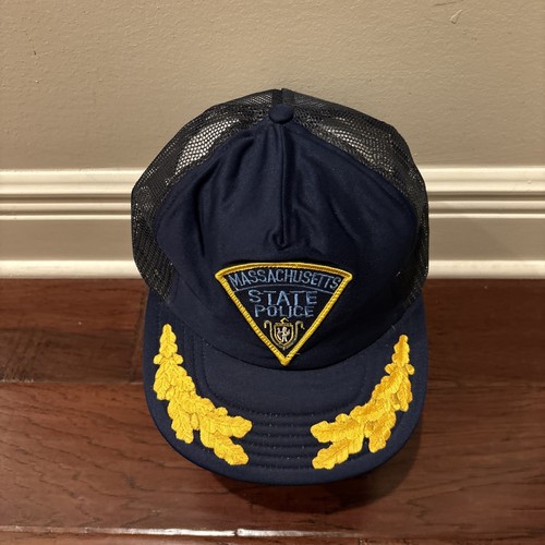 Vintage Massachsetts State Police Snap Back Mesh Baseball Hat -Made In USA - Picture 4 of 9